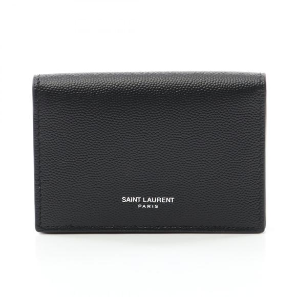 Saint Laurent Black Leather Card Case - Picture 1 of 5
